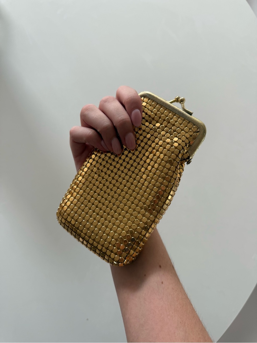 Vintage chainmail Gold Mesh Clutch Wallet - Metallic Evening Bag